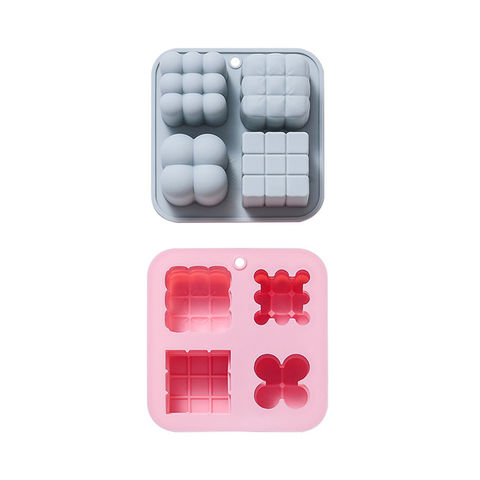 AE048 Early Riser 4 Even 3D Cube Modeling Silicone Mold Magic Ball Candle Dripping Mold Baking Cake Mold