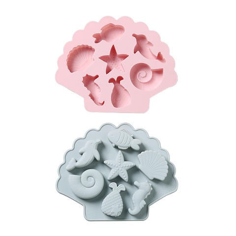 AE053 Hot Selling Cartoon Marine Biological Silicone Mold Easy Release High Temperature Resistant Cake Fondant Baking Mold