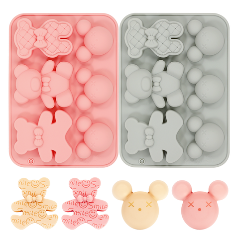 AE050 High Quality Silicone Cake Molds With Bear Designs for DIY Baking in Multiple Colors for Creating Cute Cakes
